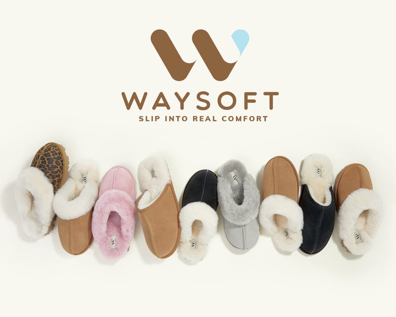WaySoft Australian Sheepskin Womenâ€™s Slippers, 100% Shearling Wool, Hard Sole, Warm Fuzzy Indoor Outdoor - Image 5
